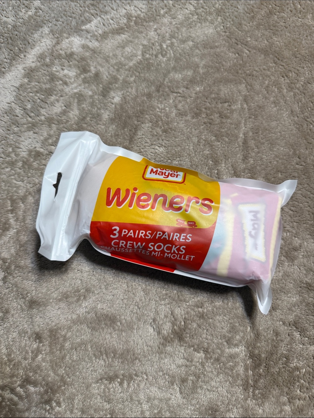 Oscar Meyer Weiner MAD Engine Crew Socks 3 Pack